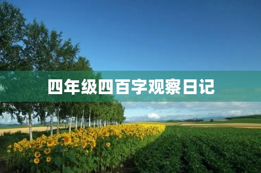 四年级四百字观察日记 四年级四百字观察日记