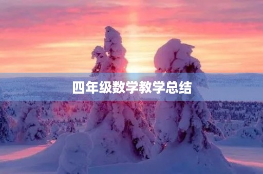 四年级数学教学总结