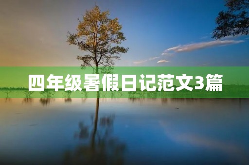 四年级暑假日记范文3篇