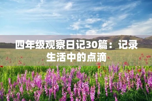 四年级观察日记30篇：记录生活中的点滴