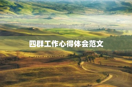 四群工作心得体会范文