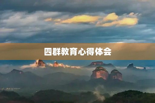 四群教育心得体会 四群教育心得体会