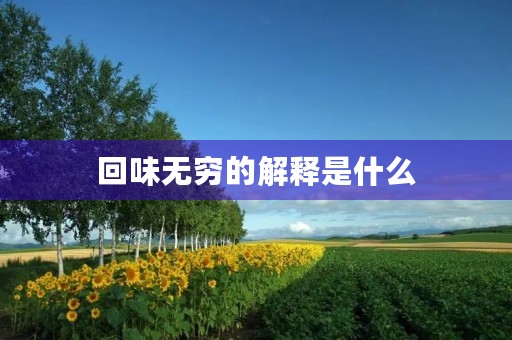 回味无穷的解释是什么 回味无穷的解释是什么