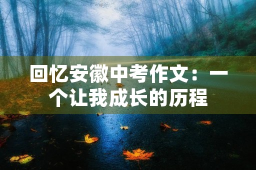 回忆安徽中考作文：一个让我成长的历程
