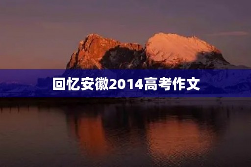 回忆安徽2014高考作文
