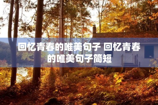 回忆青春的唯美句子 回忆青春的唯美句子简短