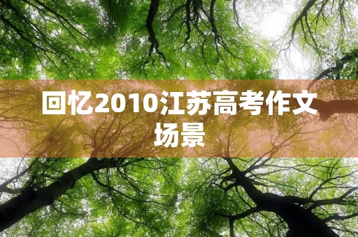 回忆2010江苏高考作文场景