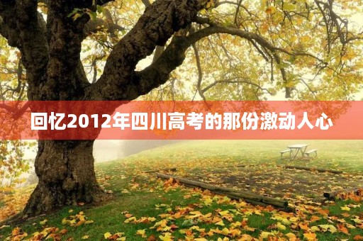 回忆2012年四川高考的那份激动人心