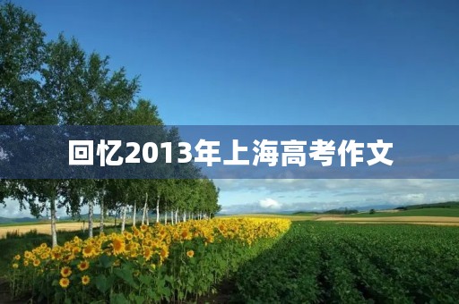 回忆2013年上海高考作文 回忆2013年上海高考作文