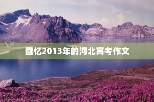 回忆2013年的河北高考作文