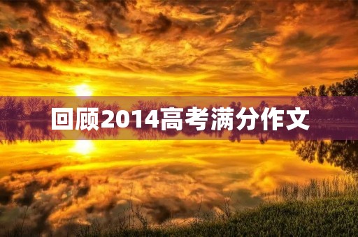 回顾2014高考满分作文