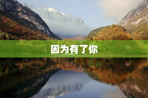 因为有了你，我的世界变得更加美好