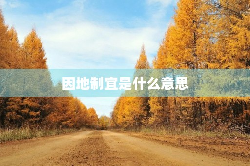 因地制宜是什么意思 因地制宜是什么意思
