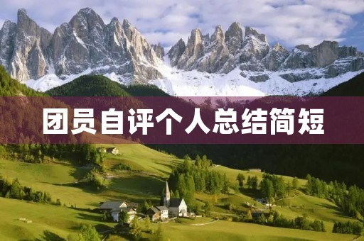 团员自评个人总结简短