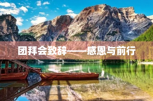 团拜会致辞——感恩与前行