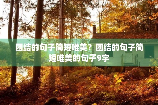 团结的句子简短唯美？团结的句子简短唯美的句子9字
