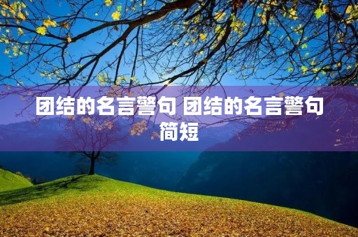 团结的名言警句 团结的名言警句简短 团结的名言警句 团结的名言警句简短