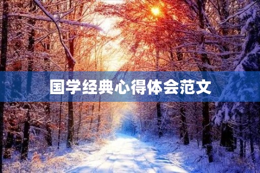 国学经典心得体会范文
