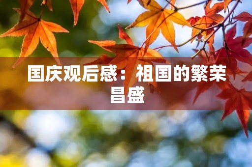 国庆观后感：祖国的繁荣昌盛