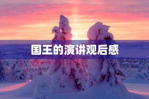 国王的演讲观后感