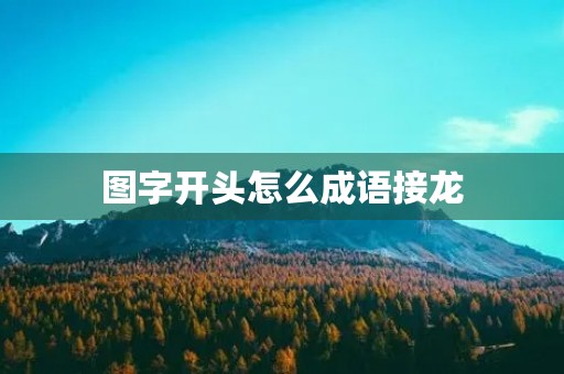 图字开头怎么成语接龙
