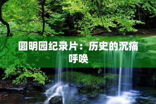 圆明园纪录片：历史的沉痛呼唤