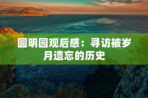 圆明园观后感：寻访被岁月遗忘的历史