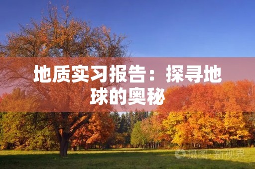 地质实习报告：探寻地球的奥秘