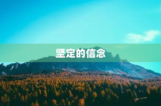 坚定的信念，引领我前行