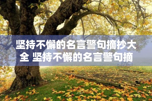 坚持不懈的名言警句摘抄大全 坚持不懈的名言警句摘抄大全短句 坚持不懈的名言警句摘抄大全 坚持不懈的名言警句摘抄大全短句
