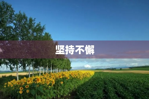 坚持不懈，方能成功