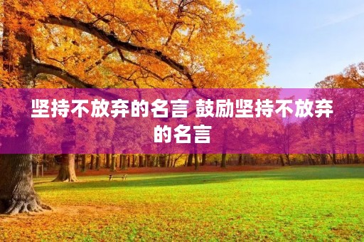 坚持不放弃的名言 鼓励坚持不放弃的名言 坚持不放弃的名言 鼓励坚持不放弃的名言