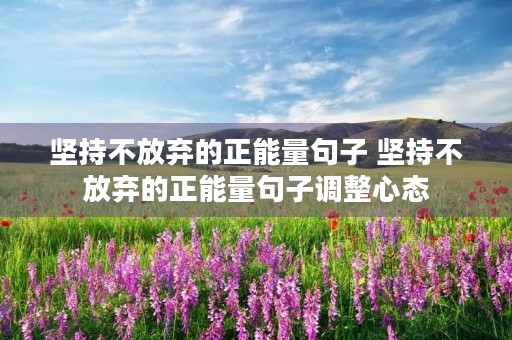 坚持不放弃的正能量句子 坚持不放弃的正能量句子调整心态