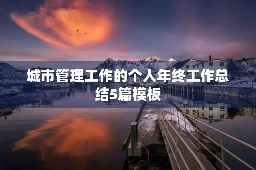 城市管理工作的个人年终工作总结5篇模板