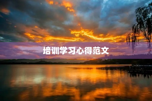培训学习心得范文