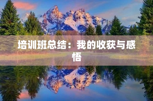 培训班总结:我的收获与感悟 培训班总结:我的收获与感悟