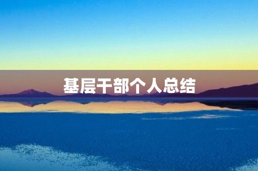 基层干部个人总结