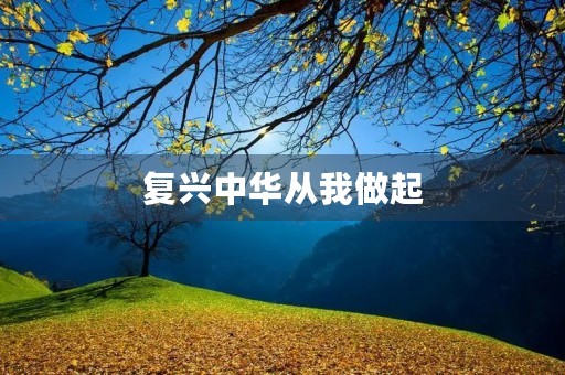 复兴中华从我做起 复兴中华从我做起