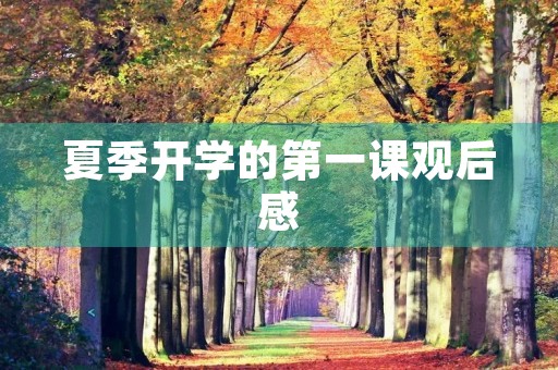 夏季开学的第一课观后感