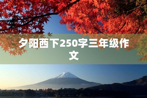 夕阳西下250字三年级作文