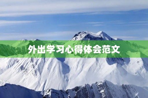 外出学习心得体会范文