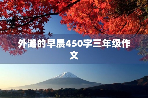 外滩的早晨450字三年级作文 外滩的早晨450字三年级作文
