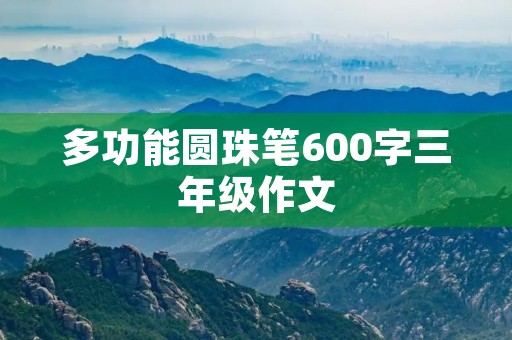 多功能圆珠笔600字三年级作文