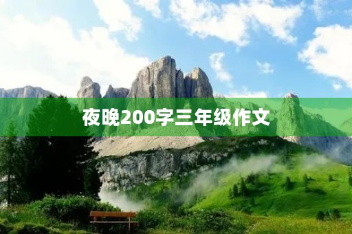 夜晚200字三年级作文 夜晚200字三年级作文