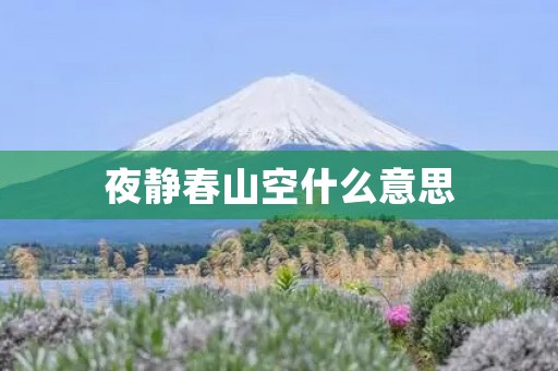 夜静春山空什么意思(夜静春山空的上一句是啥)