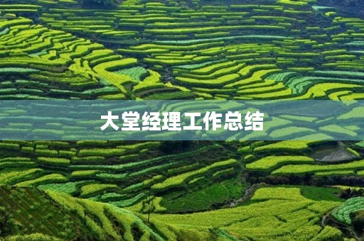 大堂经理工作总结