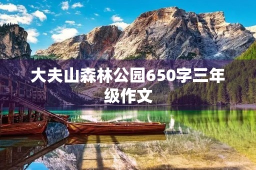 大夫山森林公园650字三年级作文