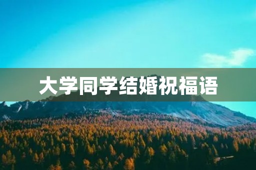 大学同学结婚祝福语，数字开头的结婚祝福语