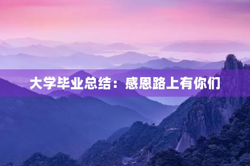 大学毕业总结：感恩路上有你们