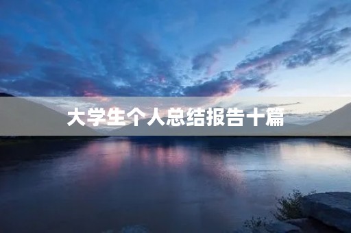 大学生个人总结报告十篇